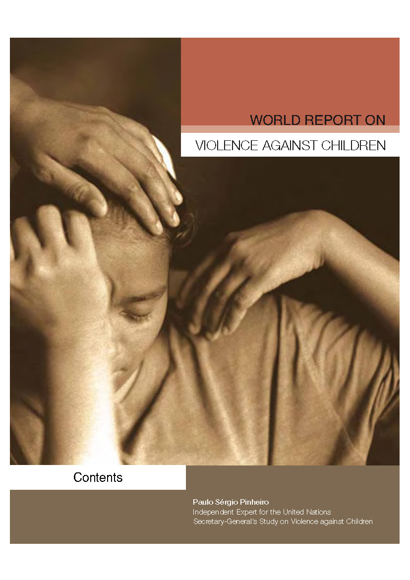 Cover page for the World report on violence against children