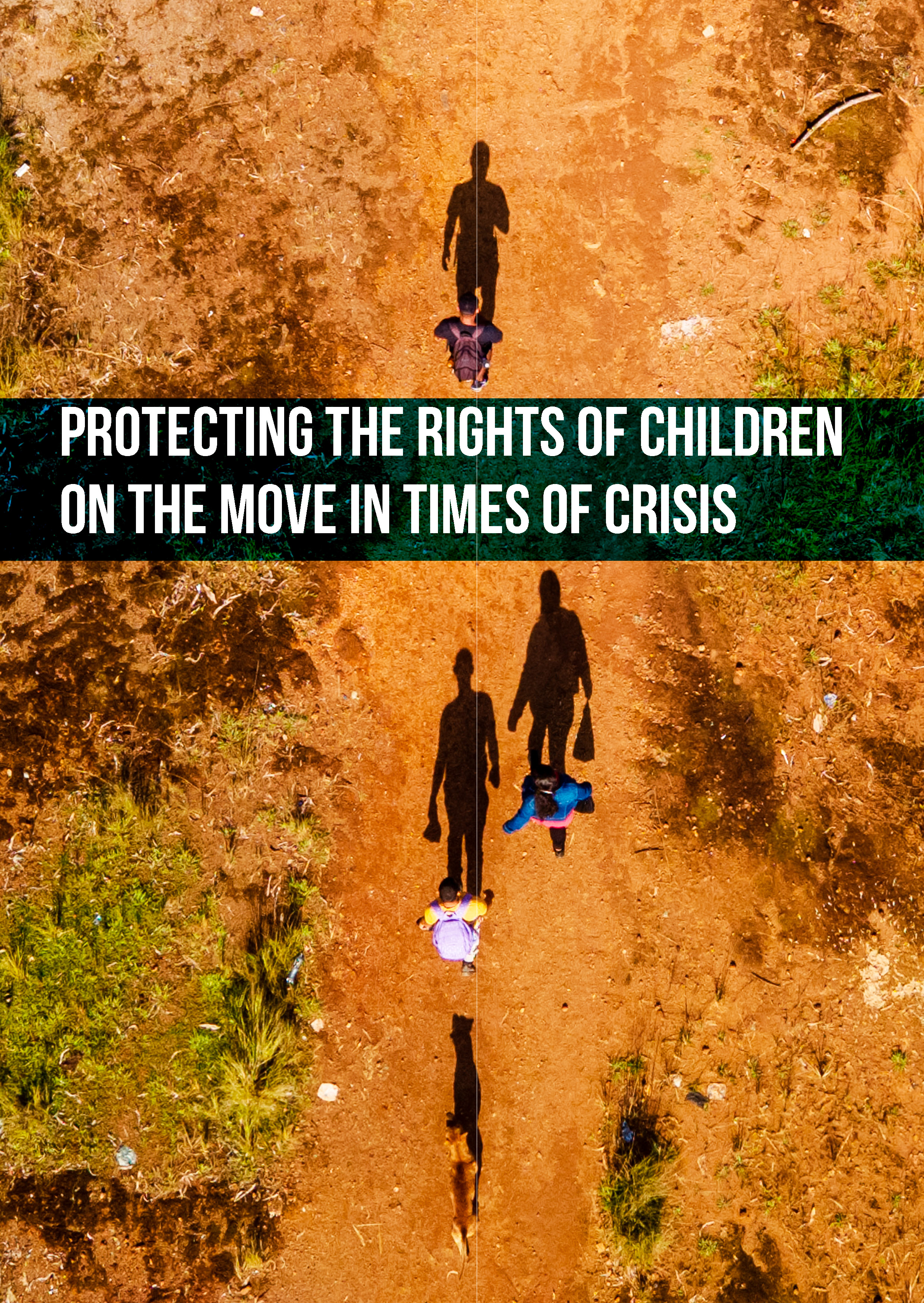 Cover page for the report on Protection of children on the move in times of crisis