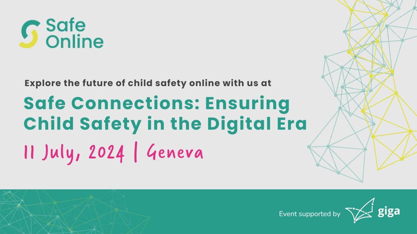 Banner for the event "Safe connections: Ensuring Child Safety in the Digital Era.""