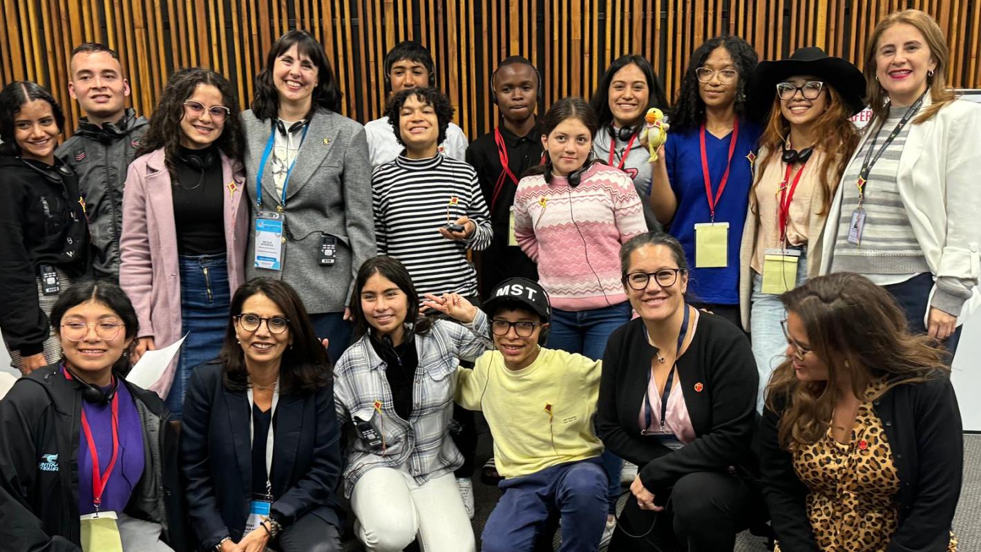 Group of children from the first-ever Ministerial Conference on Ending Violence Against Children, held in Bogota