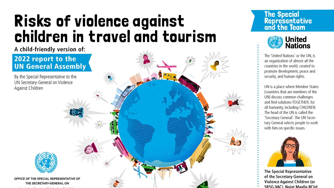 Cover page of the report on Risks of violence against children in travel and tourism