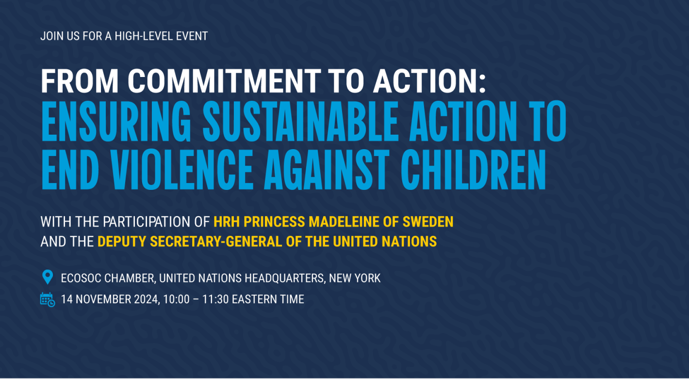 Poster for the event on From commitment to action: ending violence against children is possible