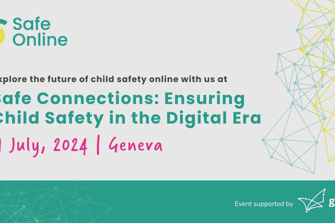 Banner for the event "Safe connections: Ensuring Child Safety in the Digital Era.""