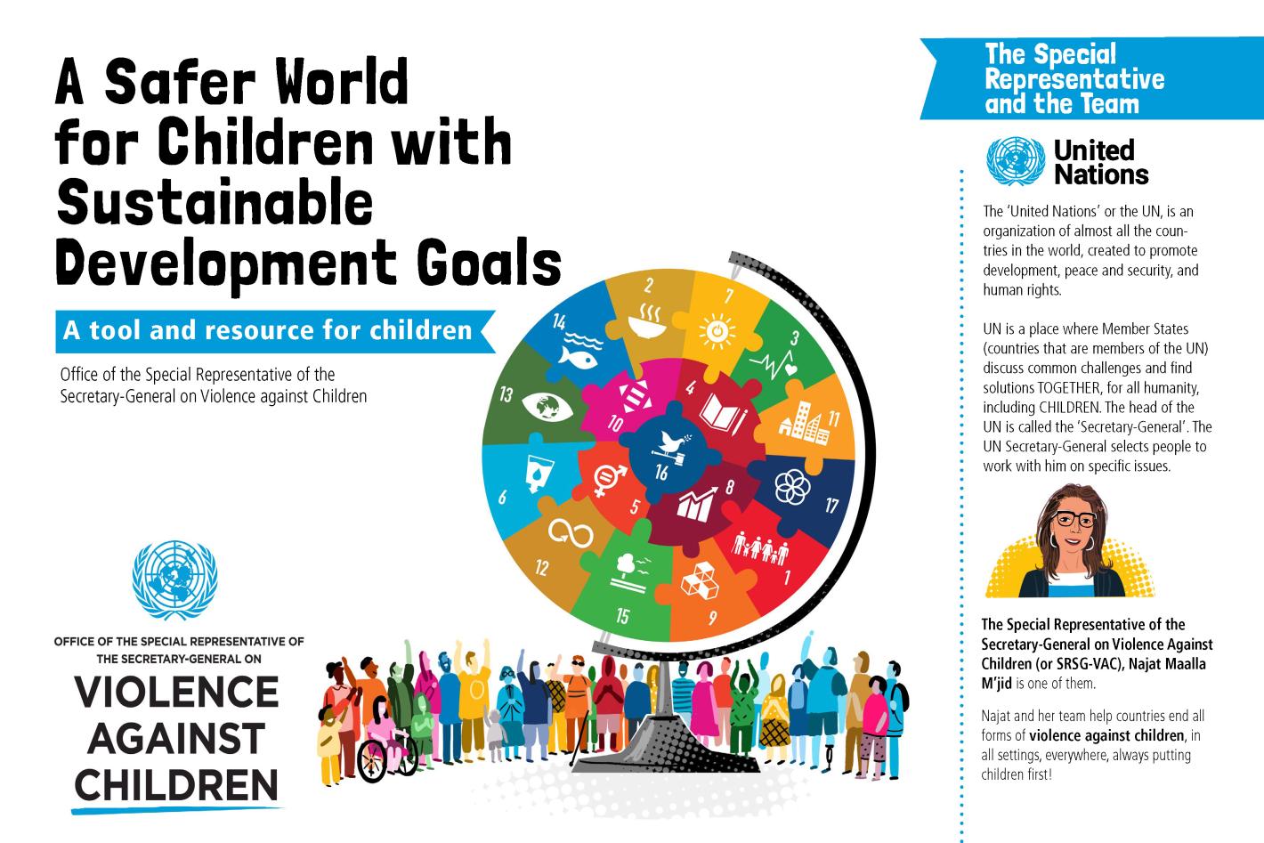 Cover page for the report on A Safer World for Children with Sustainable Development Goals