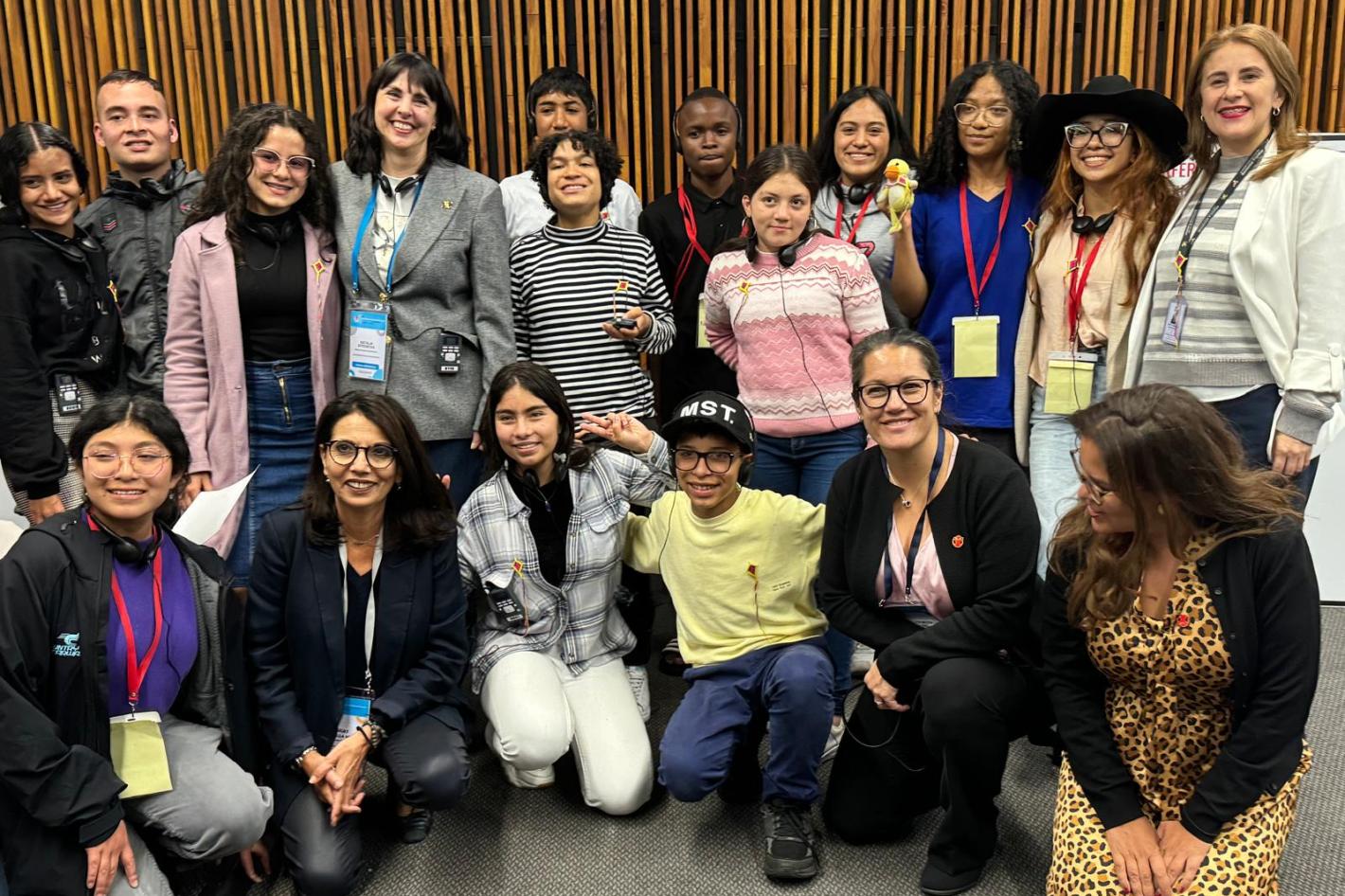 Group of children from the first-ever Ministerial Conference on Ending Violence Against Children, held in Bogota
