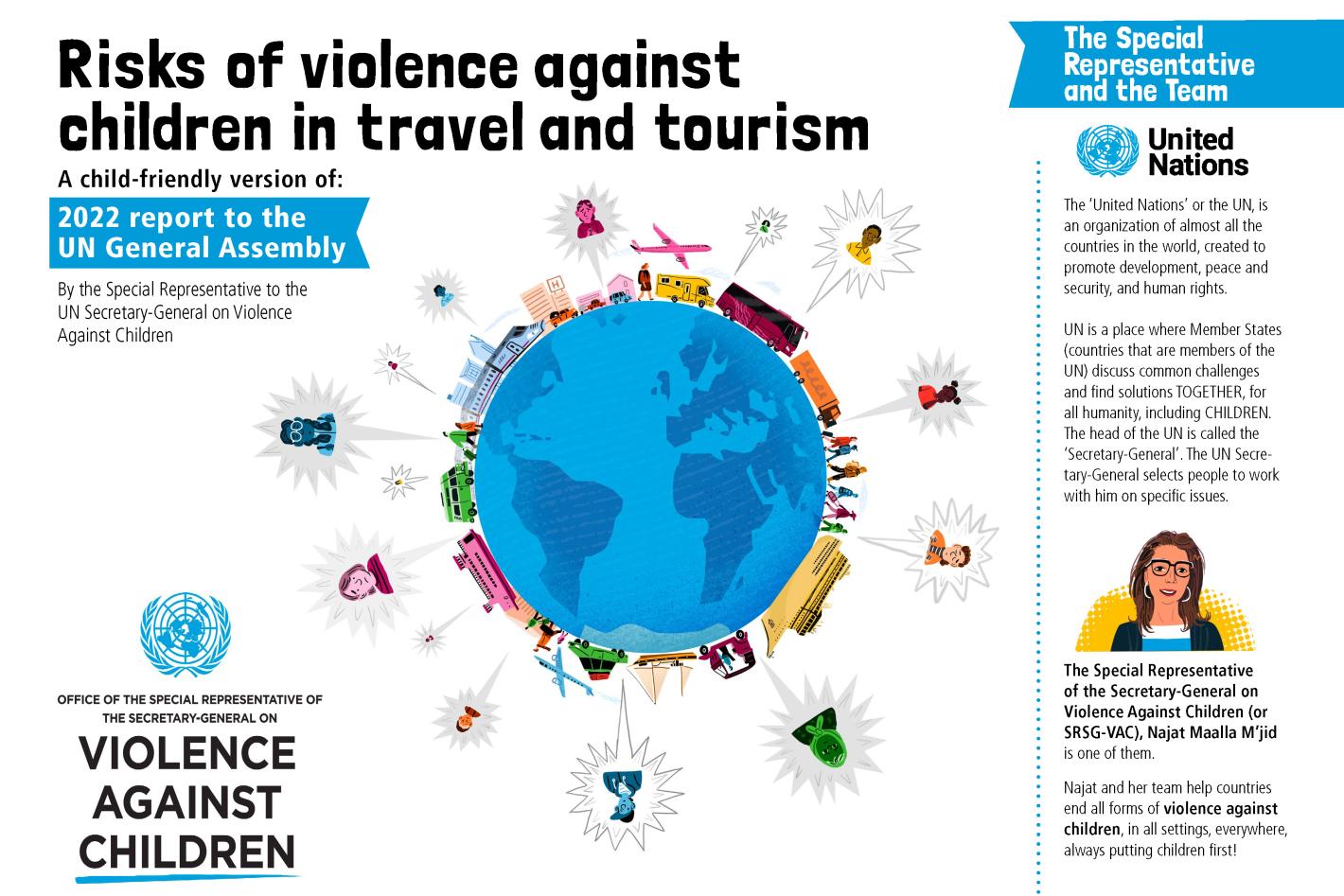 Cover page for the report on Risks of violence against children in travel and tourism