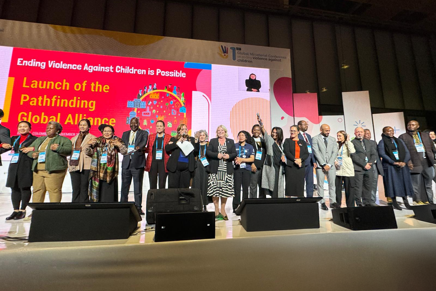 Member states from 41 countries came together to launch the Pathfinding Global Alliance during the first-ever Ministerial Conference on Ending Violence Against Children, held from 7 to 8 November in Bogota.