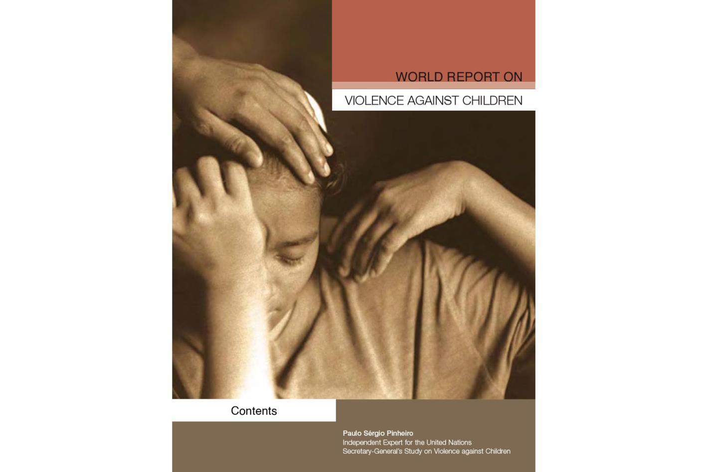Cover page of the report on World report on violence against children