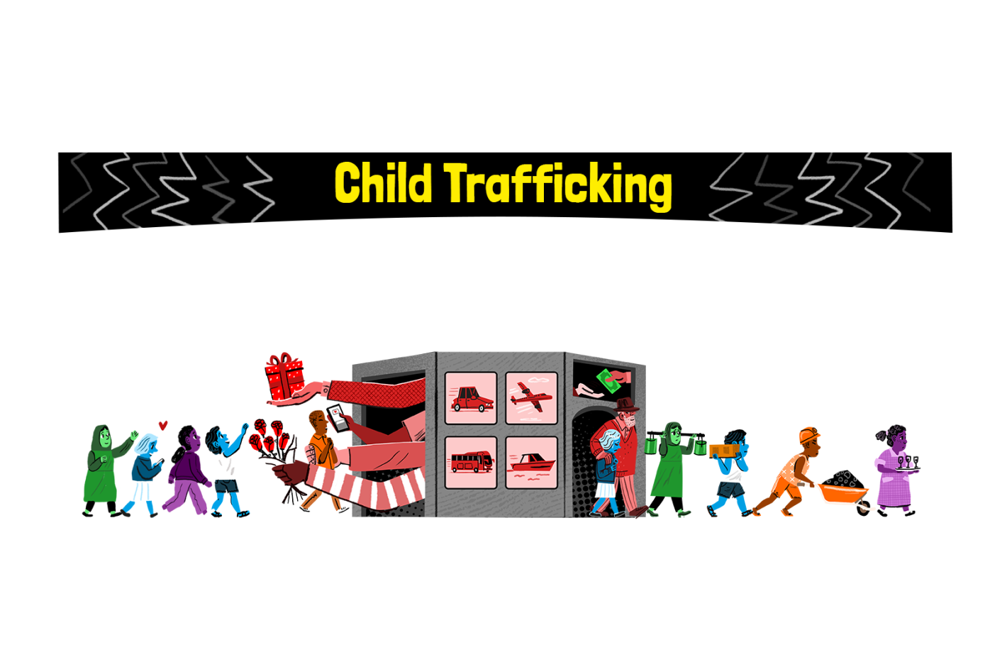 Cover page for the report on Child Trafficking: A crime against children that needs to end today