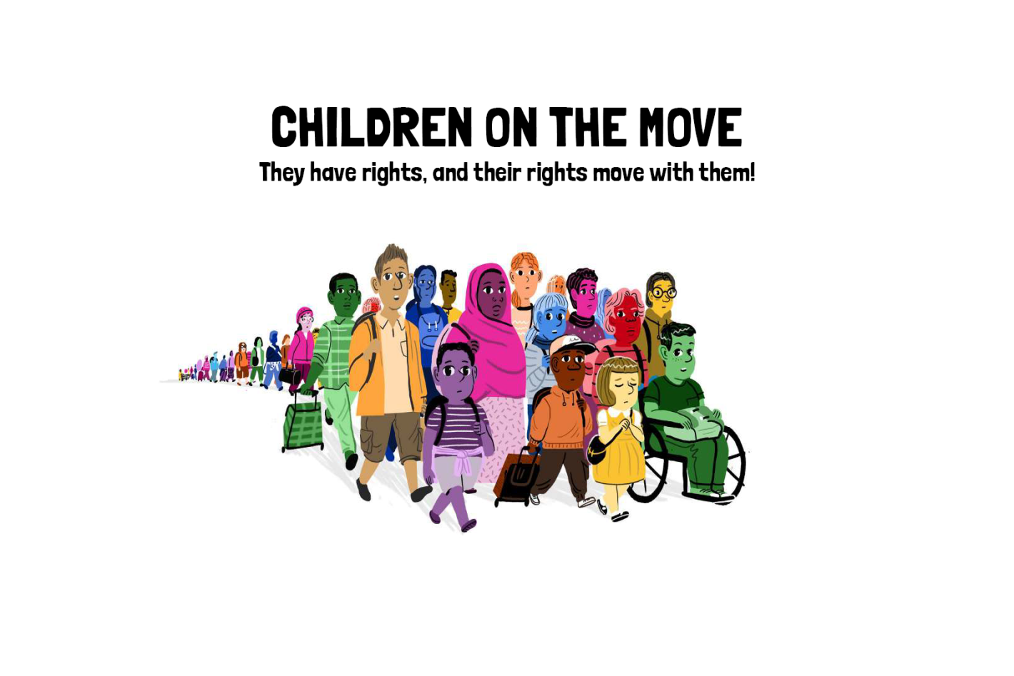 Cover page for the report on Children on the move: They have rights, and their rights move with them