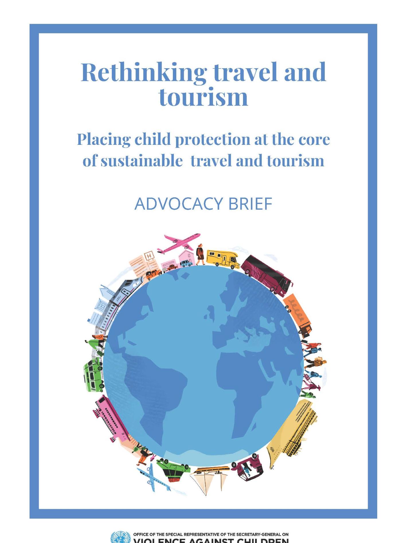 Cover page for the report on Rethinking travel and tourism