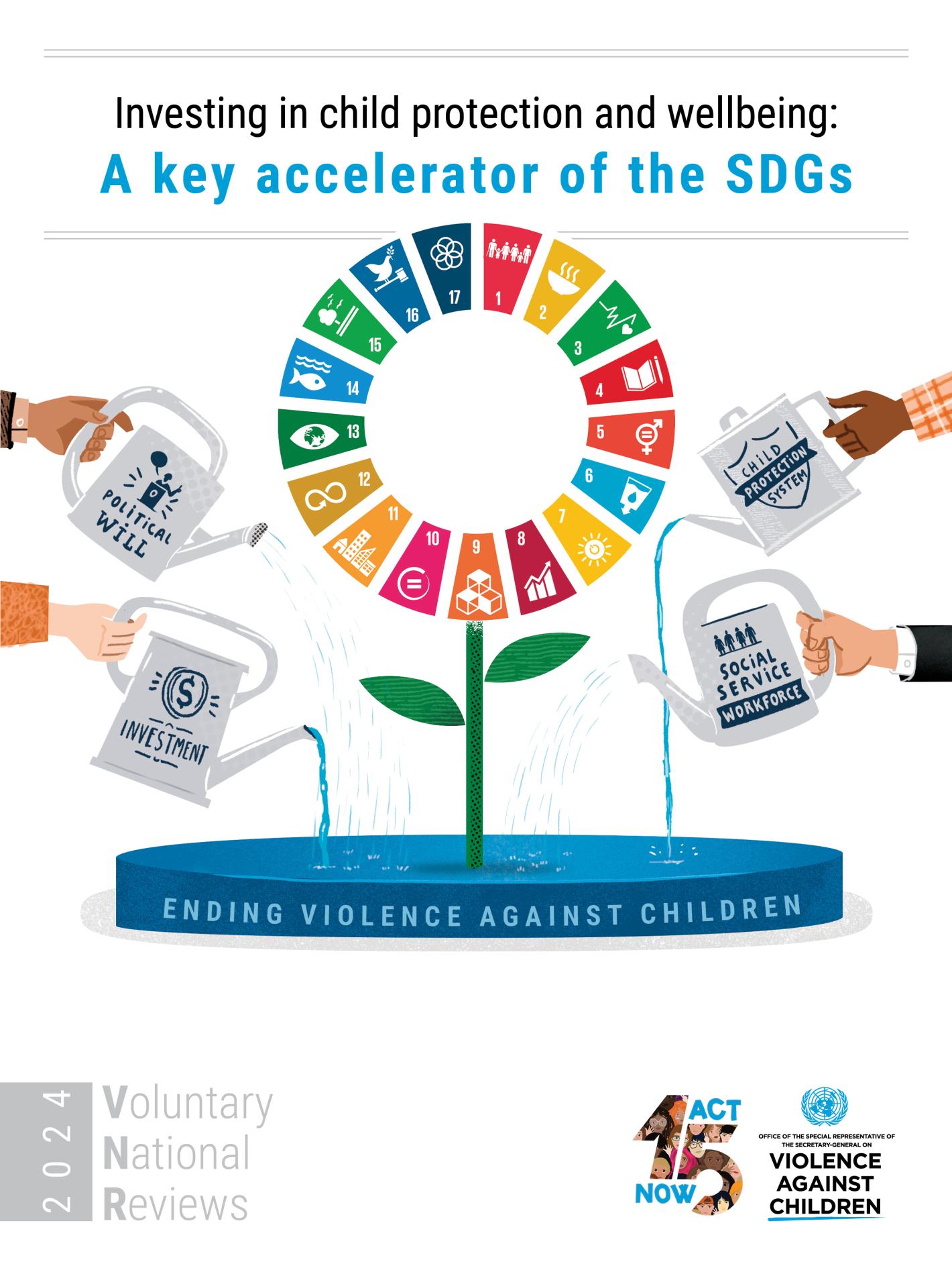 Cover page for the report on Investing in child protection and wellbeing: A key accelerator of the SDGs