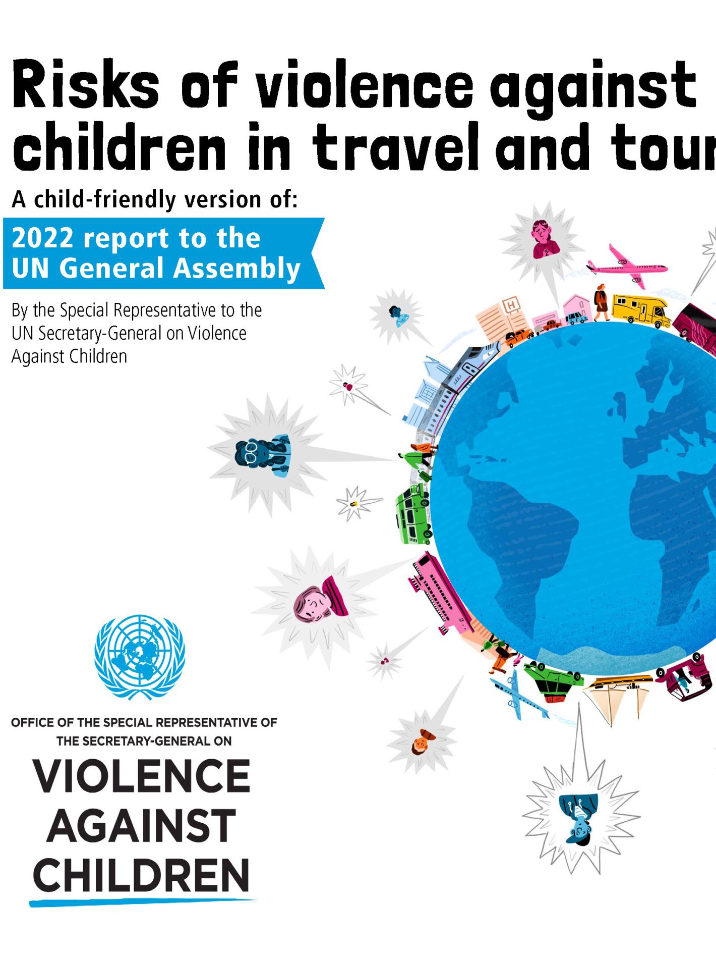 Cover page for the report on Risks of violence against children in travel and tourism