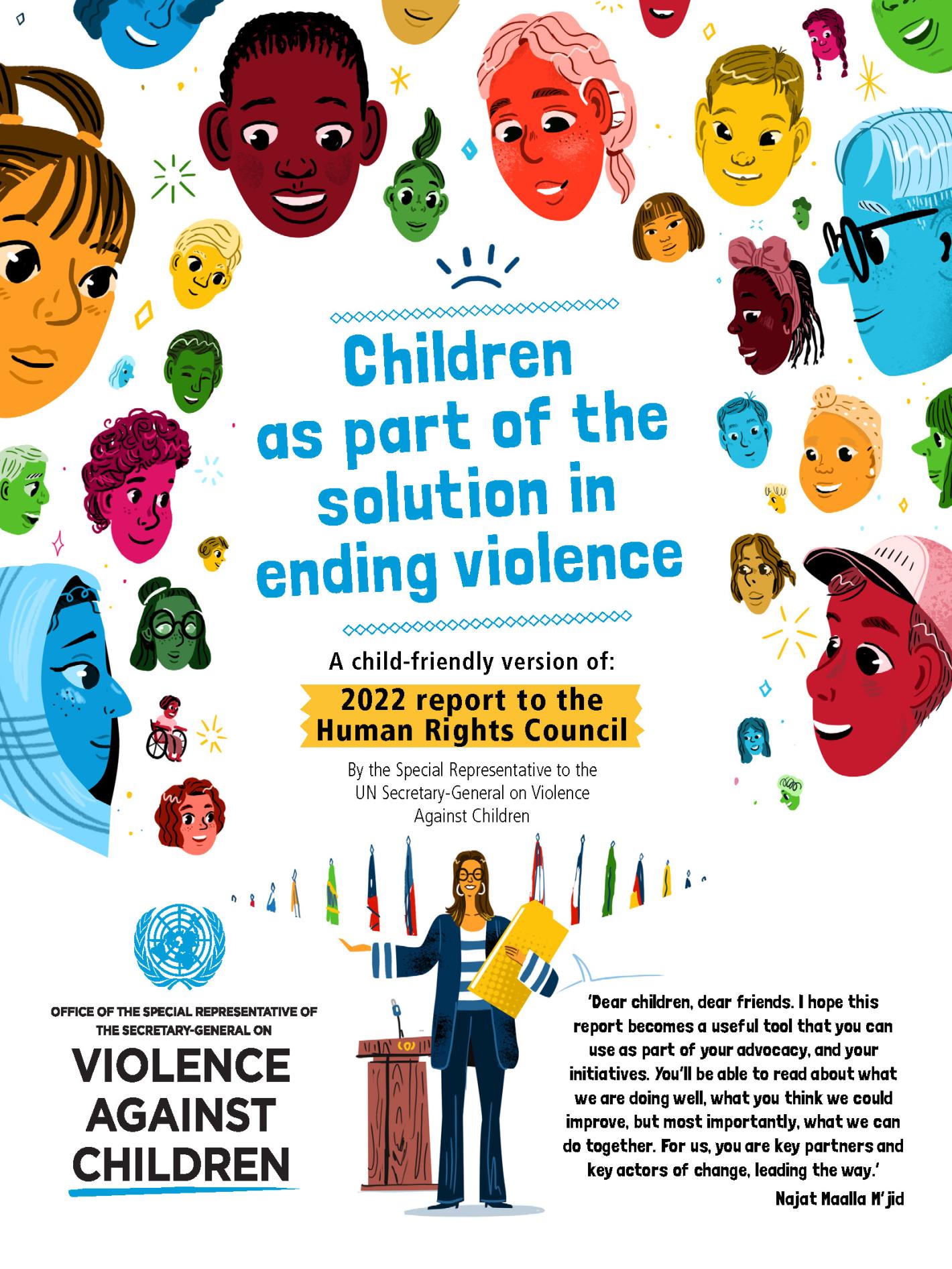 Cover page for the report on Children as part of the solution in ending violence