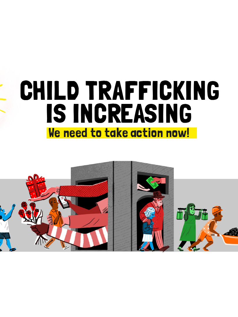 Cover page for the report on Child trafficking is increasing: We need to take action now