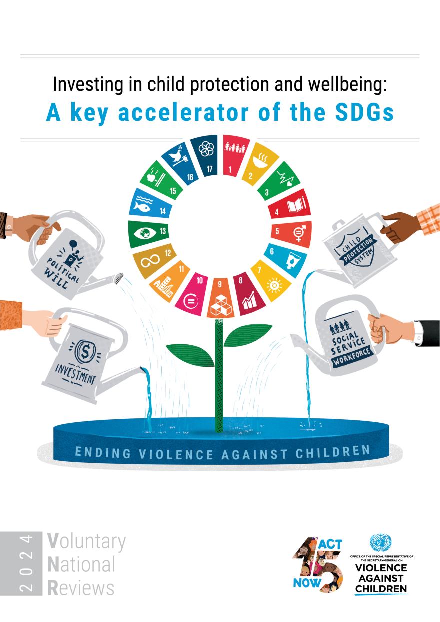 Cover page of the report on Investing in child protection and wellbeing: A key accelerator of the SDGs