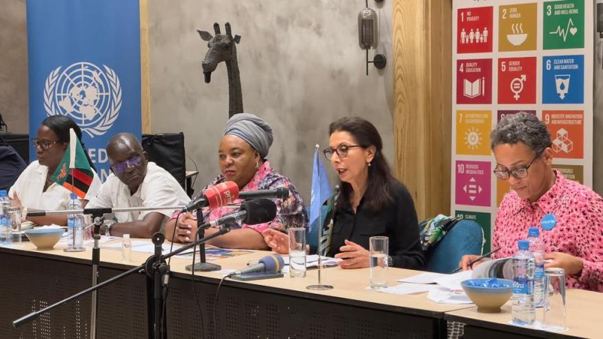 Dr. Najat Maalla M'jid in Zambia during a country mission in 2024.