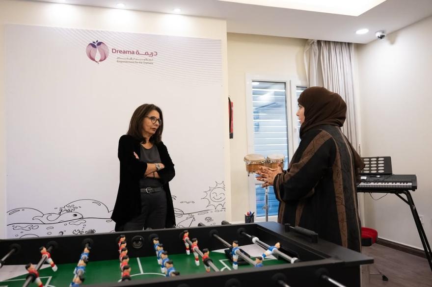 Dr. Najat Maalla M'jid in Qatar during a country mission in 2024.
