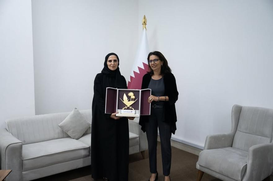 Dr. Najat Maalla M'jid in Qatar during a country mission in 2024.