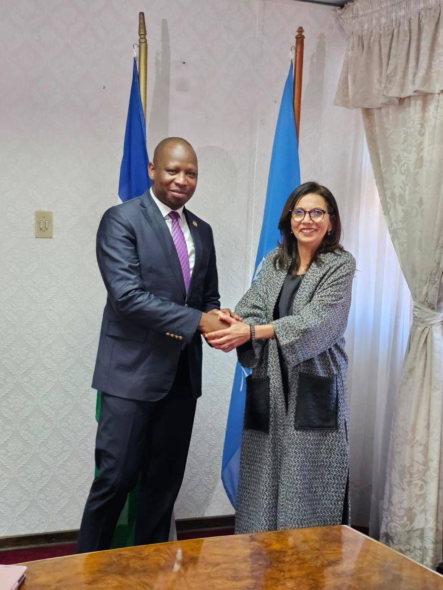 Dr. Najat Maalla M'jid in Lesotho during a country mission in 2024.