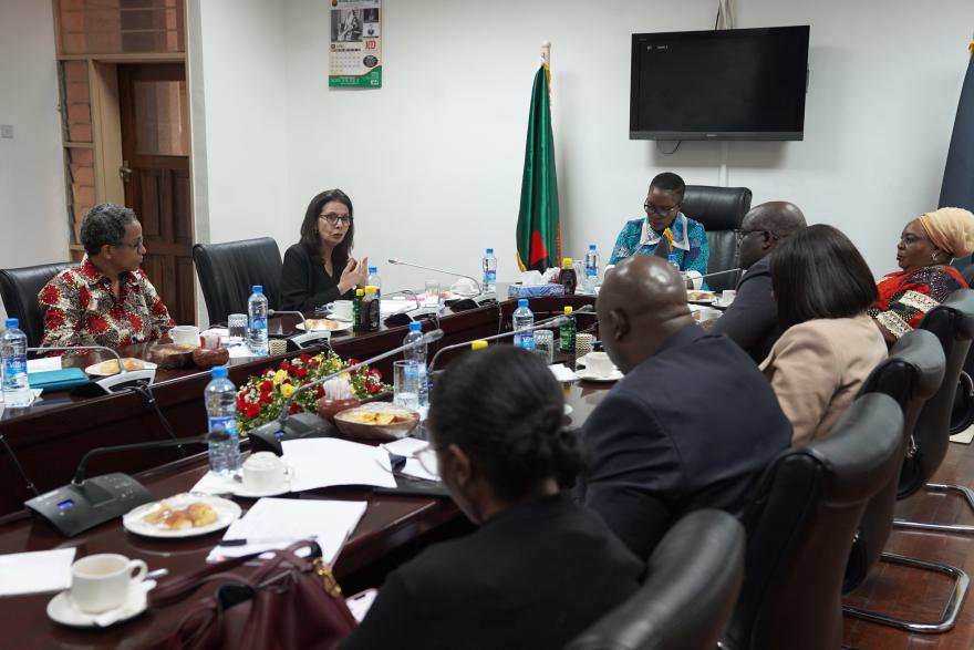 Dr. Najat Maalla M'jid in Zambia during a country mission in 2024.