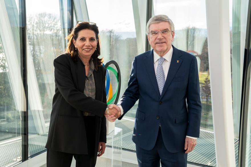 Meeting of the Dr. Najat Mallaa M'Jid with the International Olympic Committee in Geneva.